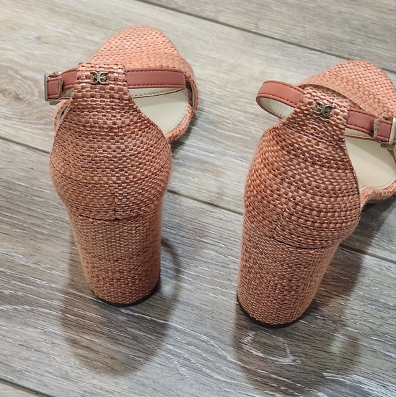 Sam Edelman Yaro Elegant Peach Block Heel Ankle Strap Sandals Size 7 - Picture 4 of 9